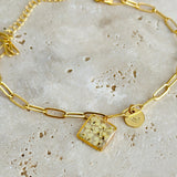 Bracelet | Golden Garden Square Blue 