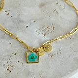 Bracelet | Golden Garden Square Blue 