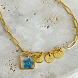 Bracelet | Golden Garden Square Blue 