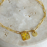 Bracelet | Golden Garden Square Blue 