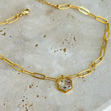 anklet | Golden Garden Hexagon Pink