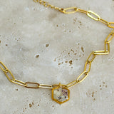 anklet | Golden Garden Hexagon Pink