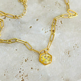 anklet | Golden Garden Hexagon Pink