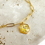 anklet | Golden Garden Hexagon Pink