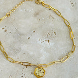 anklet | Golden Garden Hexagon Pink