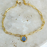 Golden Garden Hexagon Forget Me Not Bileklik