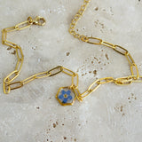 Golden Garden Hexagon Forget Me Not Bileklik