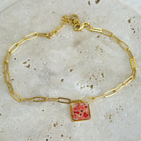 Bracelet | Golden Garden Square Blue 