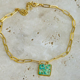 Bracelet | Golden Garden Square Blue 