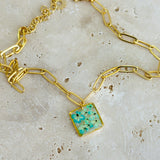 Bracelet | Golden Garden Square Blue 