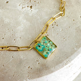 Bracelet | Golden Garden Square Blue 