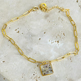 Bracelet | Golden Garden Square Blue 