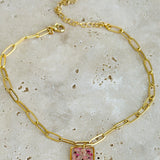 anklet | Golden Garden Hexagon Pink