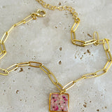 anklet | Golden Garden Hexagon Pink