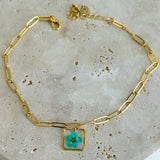 Bracelet | Golden Garden Square Blue 