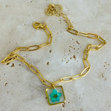 Bracelet | Golden Garden Square Blue 