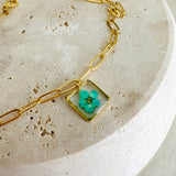 Bracelet | Golden Garden Square Blue 