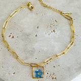 Bracelet | Golden Garden Square Blue 