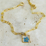 Bracelet | Golden Garden Square Blue 