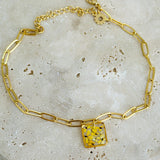 Bracelet | Golden Garden Square Blue 