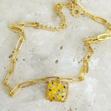 Bracelet | Golden Garden Square Blue 