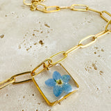 Bracelet | Golden Garden Square Blue 