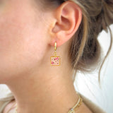 Earring | Teeny Weeny Hexagon Drop Blue 