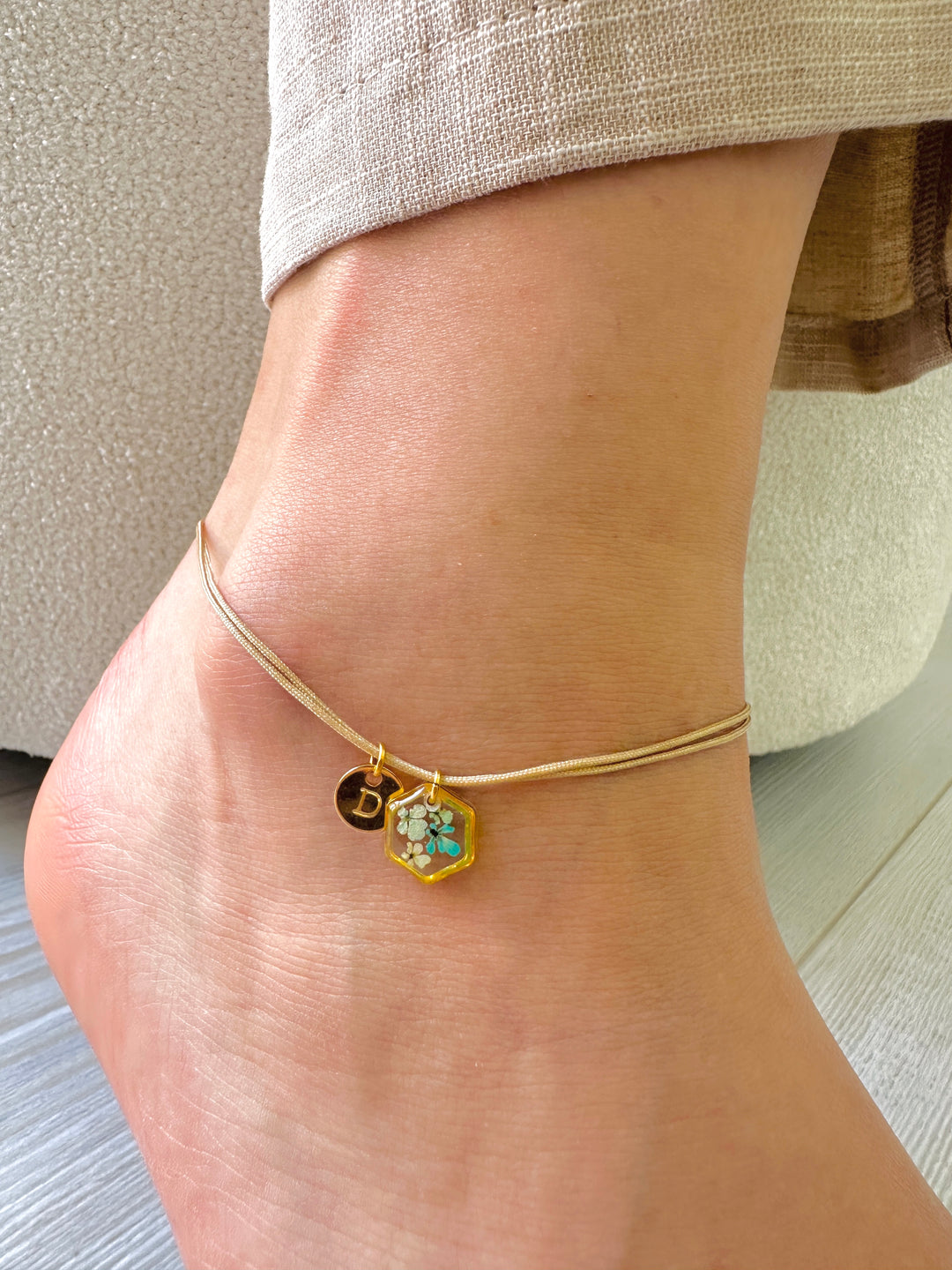 anklet | Tiny Garden Hexagon Blue