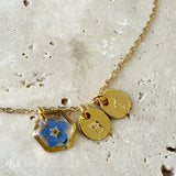 Necklace | Teeny Weeny Hexagon Blue