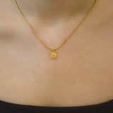 Teeny Weeny Hexagon Yellow Kolye | İtalyan Zincir