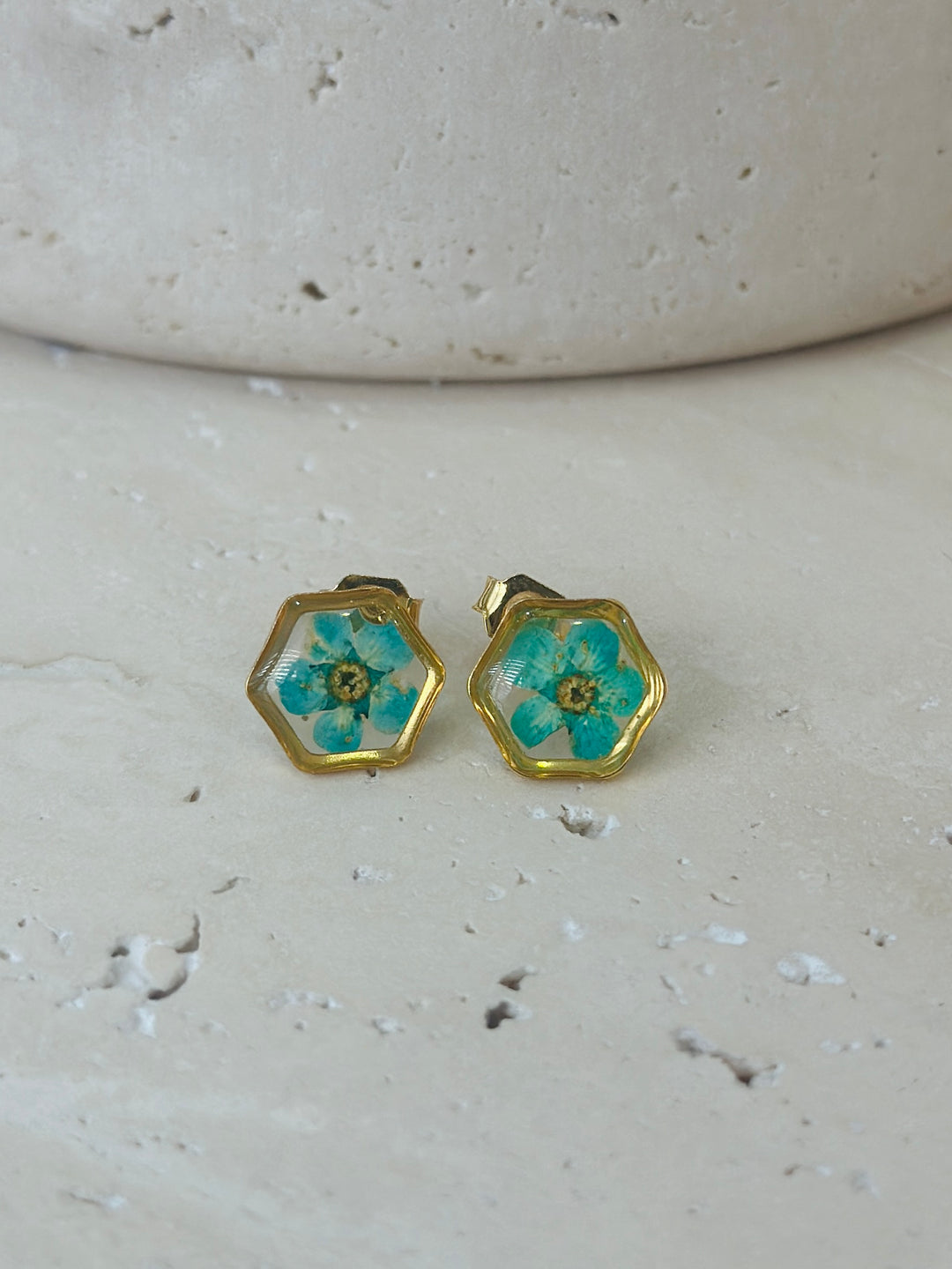 Earring | Teeny Weeny Square Blue 