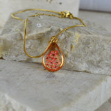 Depth of Pink Teardrop Kolye | İtalyan Zincir