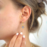 Earring | Teeny Weeny Hexagon Drop Blue 