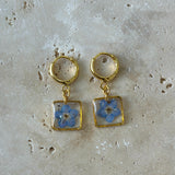 Earring | Teeny Weeny Hexagon Drop Blue 