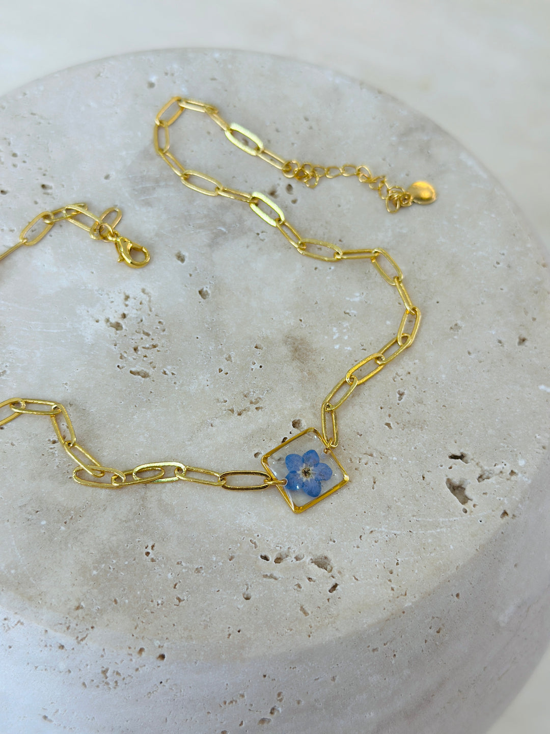 Choker | Teeny Weeny Square Forget Me Not (Unutmabeni Çiçeği)