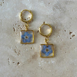 Earring | Teeny Weeny Hexagon Drop Blue 