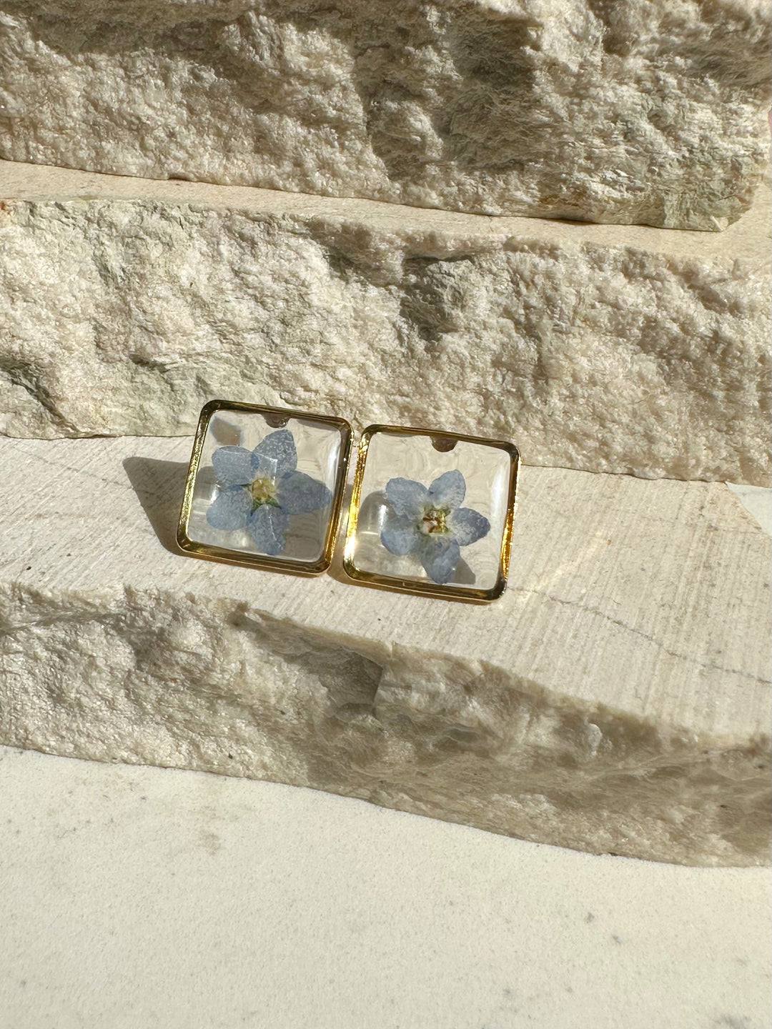 Earring | Teeny Weeny Square Blue 