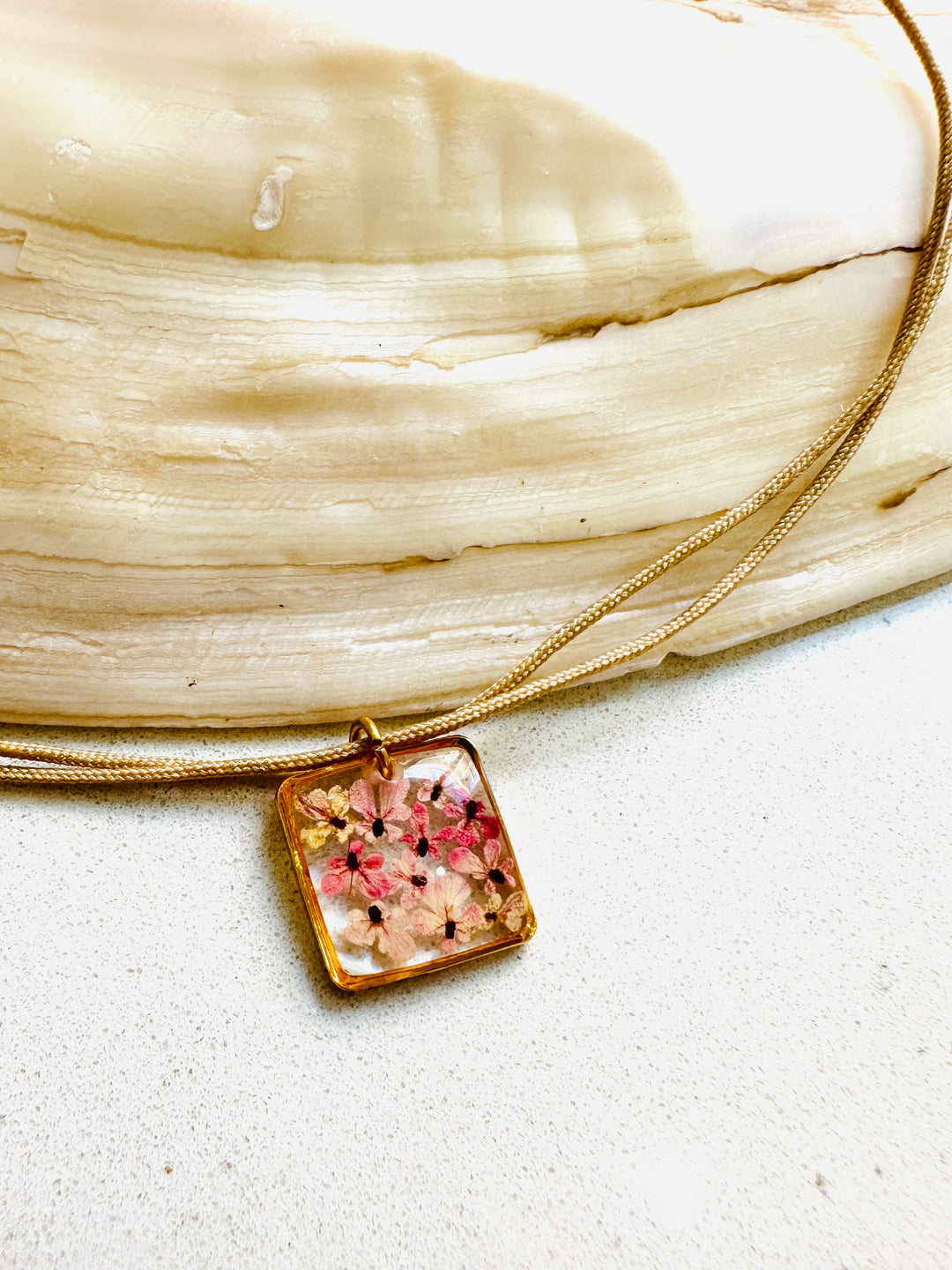 anklet | Tiny Garden Square Pink