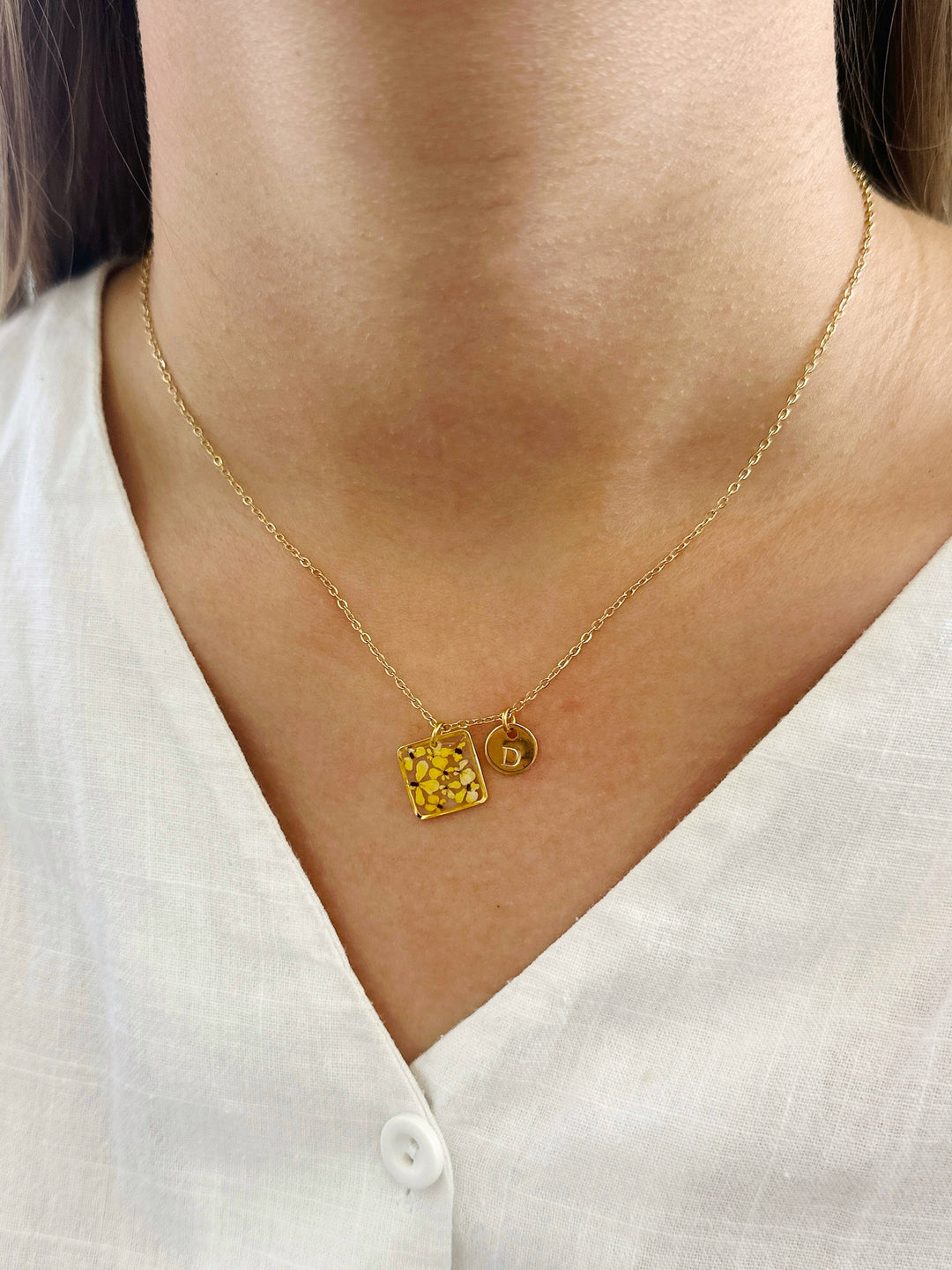 Kolye | Teeny Weeny Square Yellow