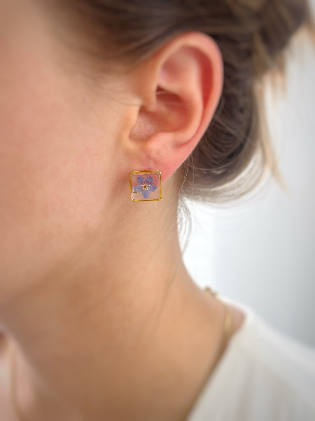 Earring | Teeny Weeny Square Blue 