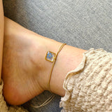 anklet | Tiny Garden Hexagon Blue