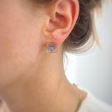 Earring | Teeny Weeny Square Blue 