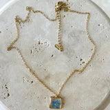 Necklace | Teeny Weeny Hexagon Blue