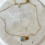 Necklace | Teeny Weeny Hexagon Blue