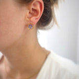 Earring | Teeny Weeny Square Blue 