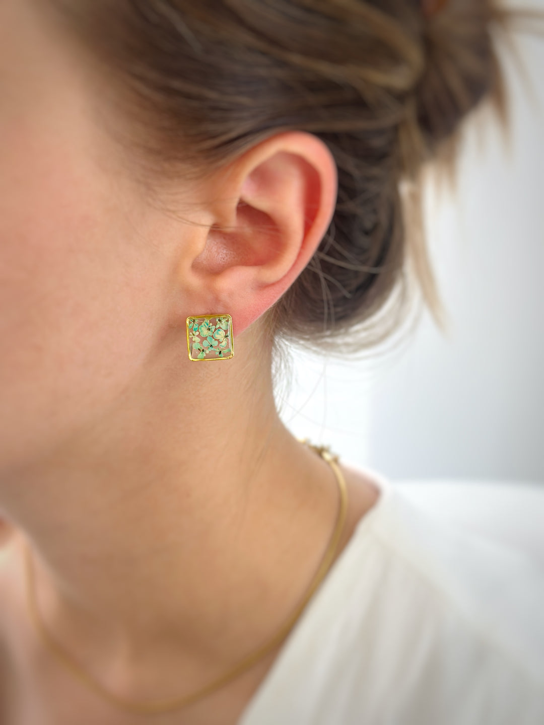 Earring | Teeny Weeny Square Blue 