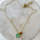 Necklace | Teeny Weeny Hexagon Blue