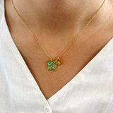 Necklace | Teeny Weeny Hexagon Blue