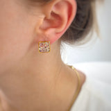 Earring | Teeny Weeny Square Blue 