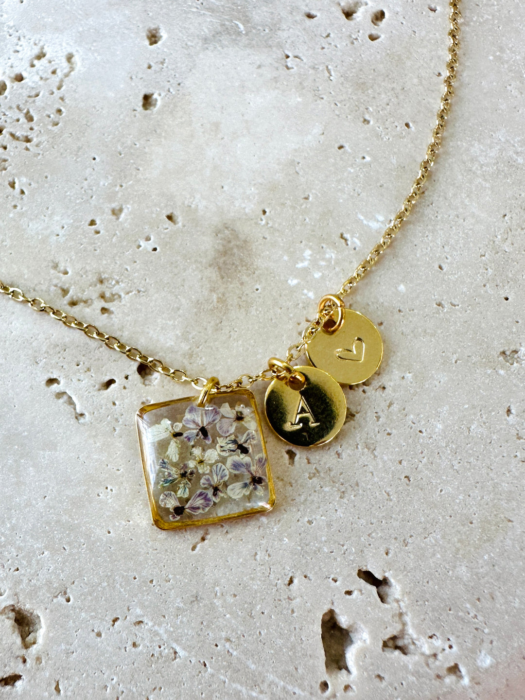 Necklace | Teeny Weeny Square Pink